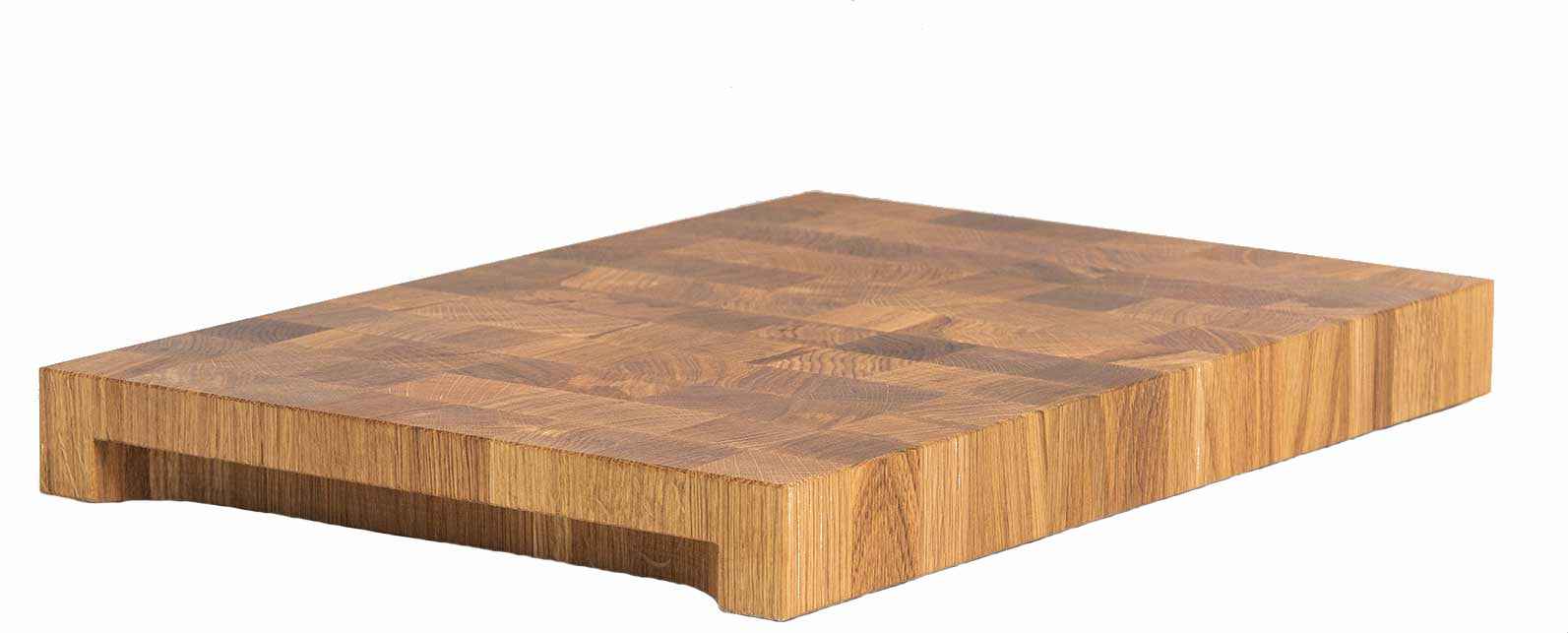 NXT Board Schneidebrett Eiche Stirnholz mit tiefen Griffmulden, 52,5 x 35 x 5,5 cm