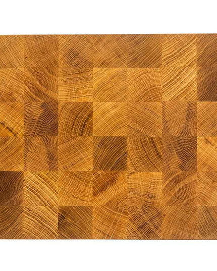 NXT Board Schneidebrett Eiche Stirnholz mit Griffmulden, 52,5 x 35 x 5,5 cm – Frontansicht
