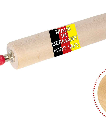 Profi-Teigroller aus Buchenholz mit Kugellager, 30–45 cm
