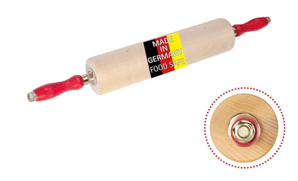 Profi-Teigroller aus Buchenholz mit Kugellager, 30–45 cm