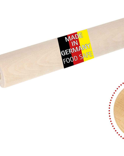 Profi-Teigroller aus Buchenholz mit Kugellager, 30–45 cm