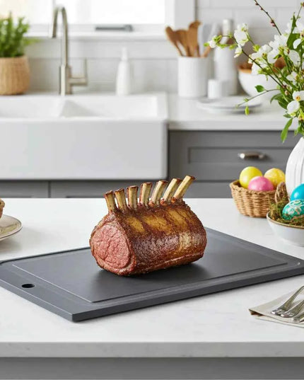 Schwarze Schneidebrett mit Saftlinie – Ihr zuverlässiger Küchenpartner für müheloses Kochen! - NXT Board