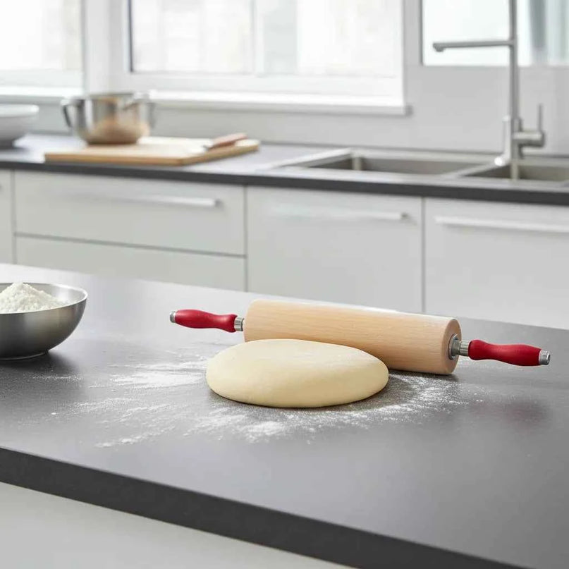 Profi-Teigroller aus Buchenholz mit Kugellager, 30–45 cm